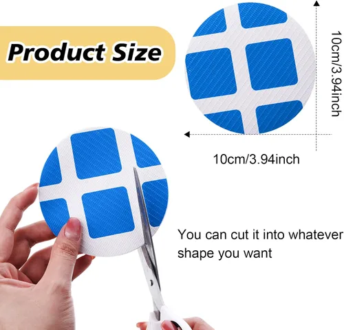 Miniatura 2 de Outus Kit de reparación de 24 parches de vinilo para piscina, revestimiento autoadhesivo para piscina, parches de reparación de plástico