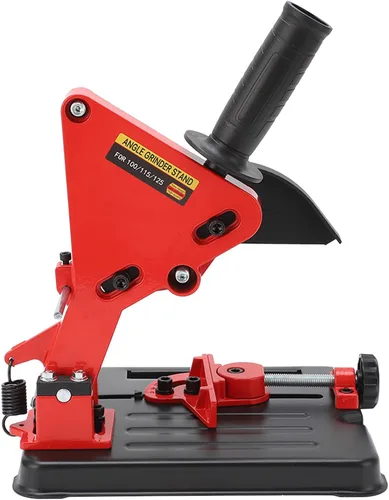 Miniatura 3 de Soporte para amoladora angular, soporte fijo, estación de corte duradera para taller, hierro fundido, rojo y negro, se adapta a amoladora de 100 a