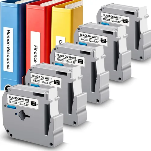 Miniatura 13 de M-K131 PT-95 - Cinta de etiquetas transparente compatible con Brother P Touch M, cinta transparente de 0.472 in, 0.47 pulgadas, M-K131s M131 MK131