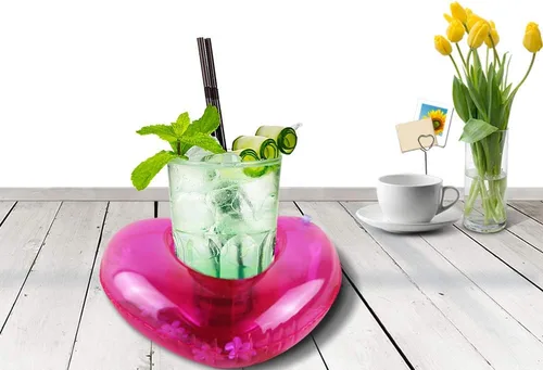 Miniatura 5 de Soportes de bebidas flotantes para piscina, inflables para bebidas, posavasos con mini bomba de aire