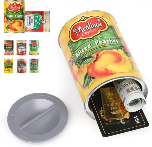Miniatura 10 de Caja de seguridad falsa con forma de lata, perfecta para ocultar almacenamiento, llave, efectivo, joyas, tarjeta (1- Estilo francés de judías verdes)