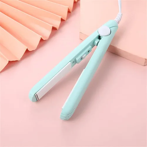 Werdeny - Mini rizador de pelo de cerámica para cabello corto, mini rizador de cerámica 2 en 1 y alisador de pelo, mini rizador de pelo corto de 1/2