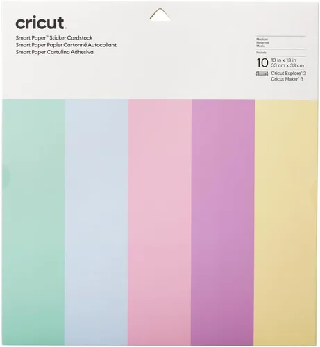 Miniatura 10 de Cricut Smart Paper - Cartulina adhesiva, 10 hojas, 13 x 13 pulgadas, papel adhesivo para calcomanías, compatible con Cricut Explore 3/Maker 3