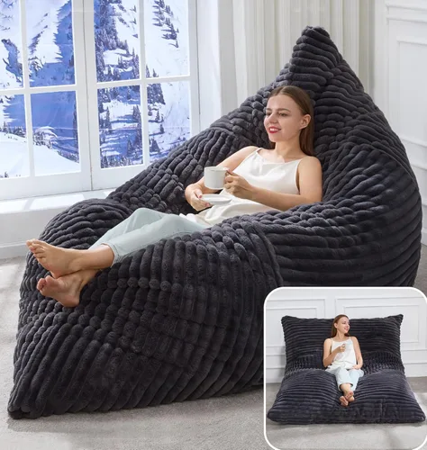 Miniatura 18 de Hobestluk Silla Puf 3 en 1, Sillas Puf Gigantes para Adultos con Cubierta de Burbujas, Cojín de Suelo Convertible con Cubierta Lavable a Máquina