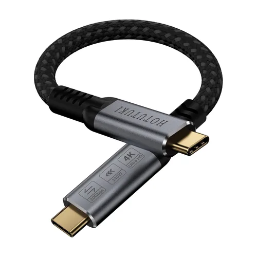 Cable de datos USB C a USB C corto de 0.5 pies compatible con Thunderbolt 4/3, tipo C a tipo c, cable de monitor USBC 3.2 compatible con cable de