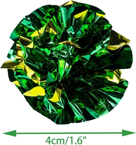 Miniatura 5 de CHIWAVA 24 bolas de Mylar de 1.6 pulgadas brillantes y arrugadas para gatos, pelota de gatito agrietado, juego ligero, colores surtidos
