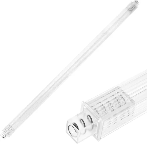 Showingo Toallero de baño de repuesto transparente de 24 pulgadas con extremos ajustables con resorte, soporte de pared de plástico resistente para
