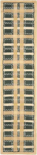MARTHA STEWART Collection by SAFAVIEH Cornucopia Gold MSR3613A - Alfombra de pasillo hecha a mano de lana y viscosa a cuadros de 2 pies 3 pulgadas x