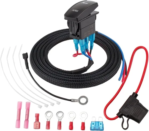 Miniatura 3 de Kit universal de bocina UTV con interruptor basculante LED y cable para carrito de golf, ATV, Polaris RZR, Ranger, General, Side by Side, Can-Am