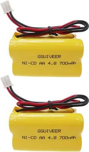 Miniatura 2 de BL93NC487 BL93NC484 BAA48R Ni-Cd 4.8V 700mAh Señal de salida Luz de emergencia Reemplazo de batería (paquete de 2)