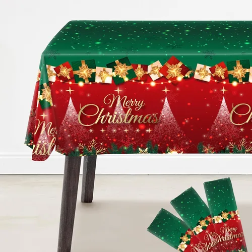 Miniatura 10 de KatchOn, Mantel de feliz año nuevo – 108 x 54 pulgadas, paquete de 3 Decoraciones de Año Nuevo 2026 Mantel de feliz año nuevo 2026