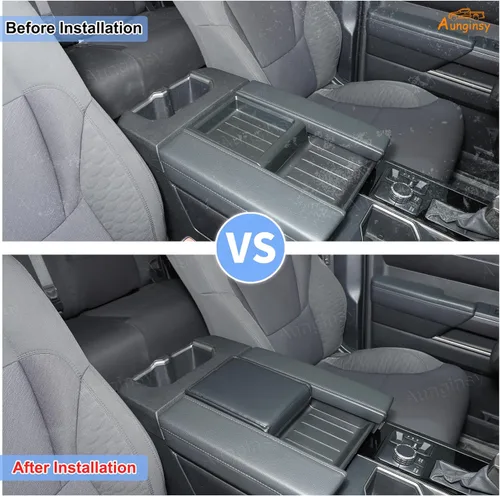 Miniatura 2 de Aunginsy Funda para caja de almacenamiento oculta compatible con Toyota Tundra 2022 2023 2024 2025 2026, bandeja organizadora de consola central