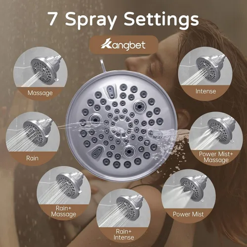 Miniatura 5 de Cabezal de ducha filtrado, filtro de cabezal de ducha para agua dura, cabezal de ducha desmontable para sustancias nocivas de agua dura, mejora