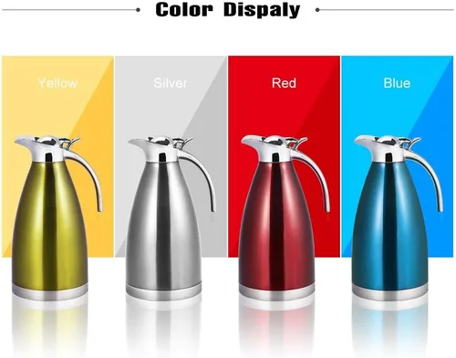 Miniatura 6 de Hervidor de té para estufa, acero inoxidable de doble pared de 2.5 cuartos de galón, tetera silbante con mango ergonómico, frasco de café aislado