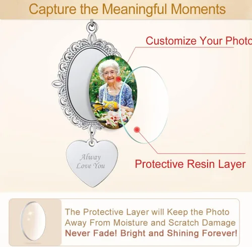 Miniatura 4 de Custom4U Ramo de boda para fotos personalizado con 1-4 imágenes, pines conmemorativos para boda, novio, novia, memoria, pasador funerario, madre