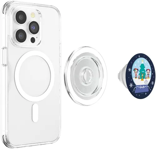 Miniatura 4 de Disney 100 PopSockets MagSafe PopGrip de Mickey Minnie Chip Dale Pluto Christmas SnowGlobe para iPhone