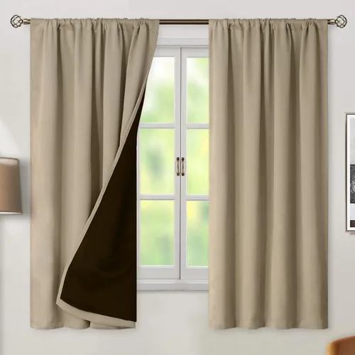 Miniatura 91 de BGment - Cortinas opacas para sala de estar de 63 pulgadas de largo, juego de 2 paneles, cortinas para oscurecer toda la habitación, cortinas