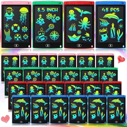 Miniatura 7 de Zhehao 48 tabletas de escritura LCD para niños de 8.5 pulgadas, almohadillas de dibujo borrables a granel, almohadillas de dibujo, juguete de Negro