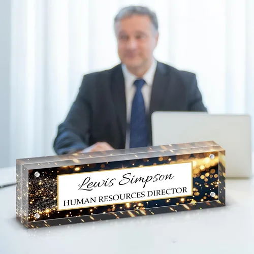 Miniatura 10 de Placa de Nombre para Escritorio, Placa de Nombre con Patrón de Doble Cara para Escritorio, Decoración de Escritorio de Oficina Personalizada