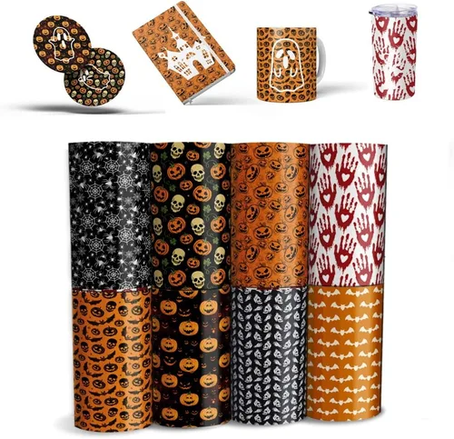 Miniatura 17 de Hojas de transferencia, 12 piezas de patrón de bombeo de 4.5 x 12 pulgadas, papel de sublimación pre-ed para camisetas de bricolaje, prensa de calor