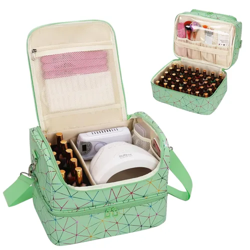 Miniatura 17 de CUBETASTIC Organizador de esmalte de uñas, estuche portátil de almacenamiento de esmalte de uñas con capacidad para 45 frascos de esmalte de uñas
