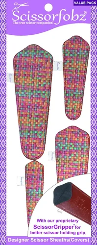Miniatura 32 de Fundas protectoras para tijeras de diseñador, 4 unidades, tamaño surtido, diseño floral victoriano azul #4-304 Jardín floral victoriano azul