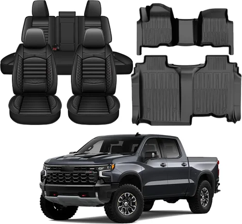 Miniatura 11 de Alfombrillas para 2020-2026 Chevy Silverado/GMC Sierra 1500/2500HD/3500HD de 2 filas y 4 puertas y 2019 1500 de 2 filas y 4 puertas sin caja