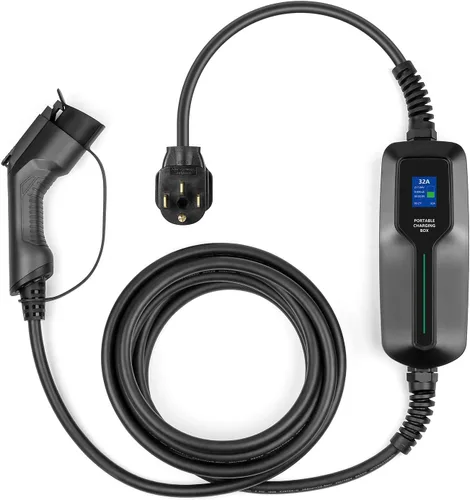 Cargador EV de 32 amperios nivel 2, (NEMA 14-50, 32A/20ft, 7.68KW) Estación de carga portátil de vehículos eléctricos para vehículos eléctricos e