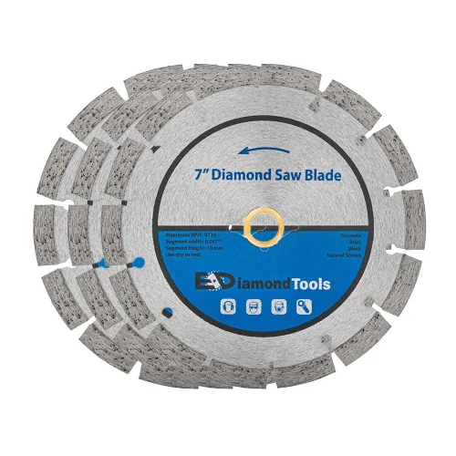 Miniatura 8 de Hoja de sierra de diamante segmentada de 4 "para hormigón, ladrillo, bloque y mampostería, altura de segmento de 0.394 in, eje de 7/8"-5/8