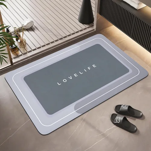 Miniatura 18 de Tapete de baño de goma de secado rápido, absorbente, antideslizante, delgado, de secado instantáneo, tapete mágico de baño para el piso del baño