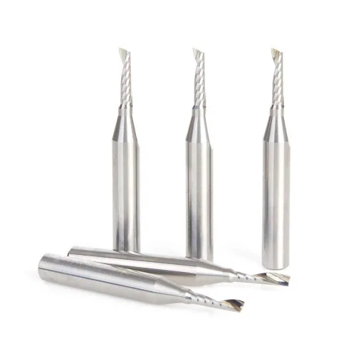 Miniatura 15 de Amana Tool - 51414 Carburo sólido CNC espiral 'O' sola flauta, corte de plástico 3/8 de diámetro x 1