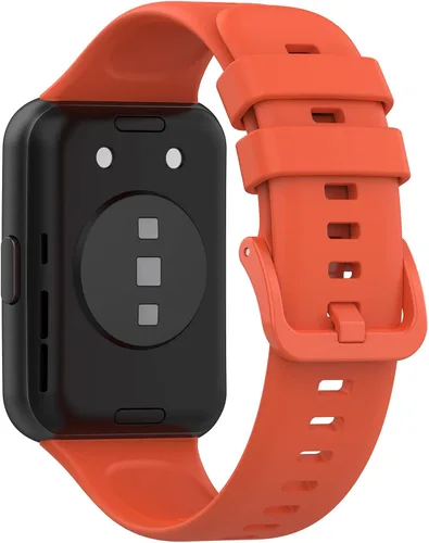 Miniatura 2 de Senter Correas de repuesto de goma suave de liberación rápida para Huawei Watch Fit 2 Smart Watch Naranja