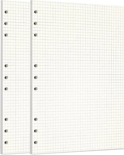 Miniatura 70 de Zelten 1 paquete A5 de 80 hojas/160 páginas 4 en 1 rayado cuadrado punteado en blanco hojas sueltas perforadas papel de repuesto de papel