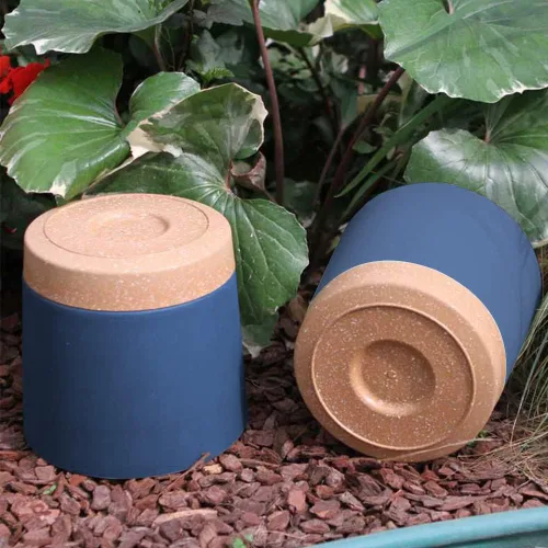 Miniatura 6 de ZMTECH Macetas para plantas, juego de 6 macetas de plástico de riego automático de 6.5 pulgadas con orificio de drenaje y platillo, maceta