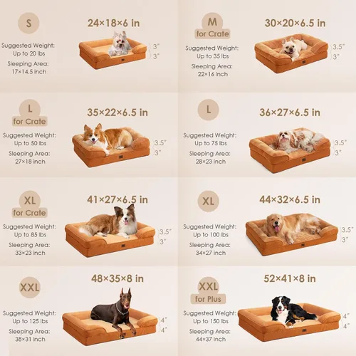 Miniatura 168 de EHEYCIGA – Cama ortopédica impermeable para perros pequeños, de espuma viscoelástica tipo caja de huevos, con bordes elevados y base antideslizante