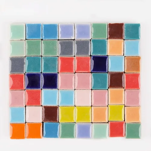 Miniatura 3 de PINUO&KE Mosaico cuadrado de cerámica para manualidades, 200 unidades / 7.05 oz / 7.05 oz / 7.05 oz / 7.05 oz, piezas de vidrieras coloridas