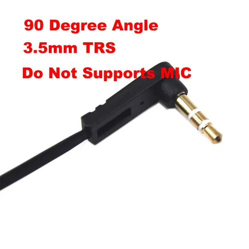 Miniatura 2 de Cable plano de audio de extensión TRS Jack de 5.9 in 1/8 de pulgada y 0.138 in, paquete de 2, ángulo de 90 grados de 0.138 in, enchufe estéreo de 3