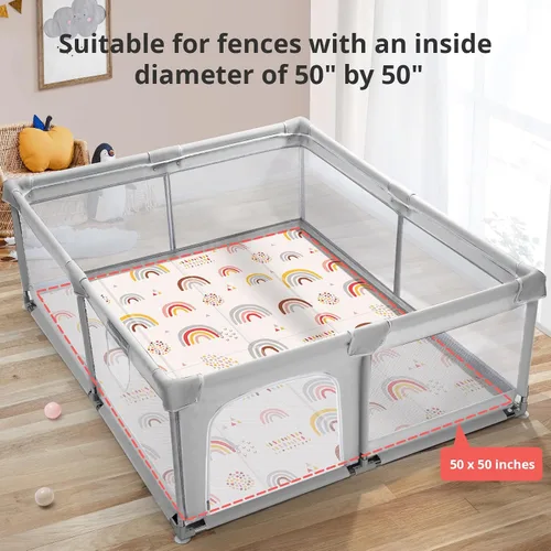 Miniatura 2 de Alfombra de Juego Plegable para Bebé, PIGLOG Alfombras Impermeables para Bebés y Niños Pequeños, Alfombra de Espuma Segura para Tiempo de Barriga