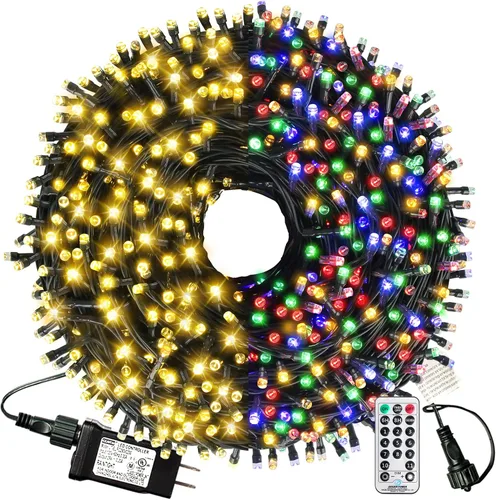 Miniatura 16 de XTF2015 Luces de Navidad LED de 105 pies con 300 LED, Enchufe de Extremo a Extremo, 8 Modos, Luces de Navidad Certificadas UL para Exteriores e