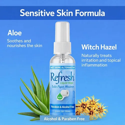 Miniatura 2 de Refresh - Aerosol de papel higiénico (2 onzas líquidas / 2.0 fl oz de tamaño de viaje), alternativa de toallitas húmedas desechables sin alcohol