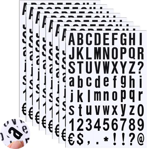 Miniatura 11 de Zonon 8 hojas de pegatinas de números para buzón, kit de letras y números de vinilo autoadhesivo para buzón, letreros, ventana, puerta, automóviles