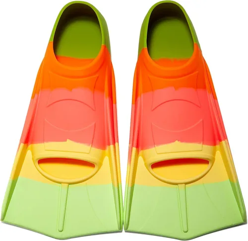 Miniatura 10 de Aletas de natación para niños, aletas cortas para niños y jóvenes, aletas de natación para entrenamiento de natación para niños, niñas, niños Azul