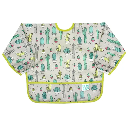Bumkins impermeable Manga babero, 6-24 meses, Cacti Verde cactus