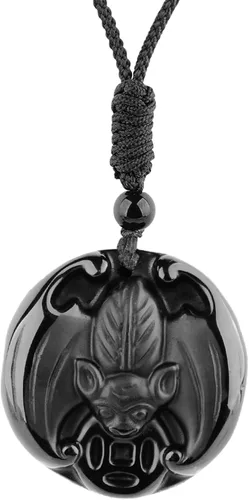Miniatura 18 de Collar de obsidiana negra con colgante de protección y cadena de cuentas extendida, amuleto de piedra de cristal curativo para hombres y mujeres