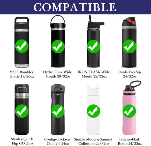 Miniatura 2 de Linkidea Portabidón de agua compatible con YETI Rambler Bottle 18oz/26oz, Owala FreeSip 24oz, soporte para botella de agua con correa para el Azul