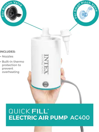 Miniatura 4 de INTEX Bomba de aire eléctrica QuickFill: infla y desinfla colchones de aire, kayaks inflables, botes, juguetes