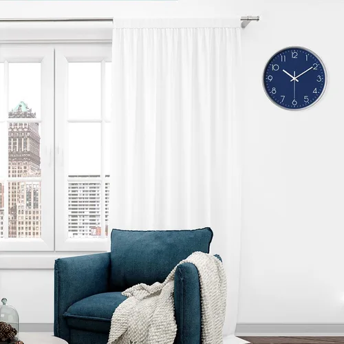 Miniatura 3 de Reloj de pared para cocina, reloj de pared pequeño silencioso sin tictac, movimiento analógico a pilas, color azul marino, moderno, decorativo