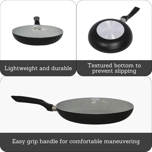 Miniatura 2 de IMUSA - Sartén para freír Premier de cerámica antiadherente de 9.5" con mango de tacto fresco, negro mate