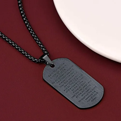 Miniatura 8 de FaithHeart Collar de San Miguel para hombres y mujeres, acero inoxidable chapado en oro, amuleto de medalla de San Miguel Arcángel, regalo