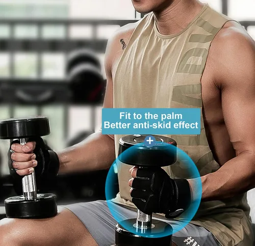 Miniatura 5 de SUJAYU Guantes de entrenamiento, guantes de gimnasio para hombres, muñequeras para levantamiento de muñecas, guantes para entrenamiento, guantes
